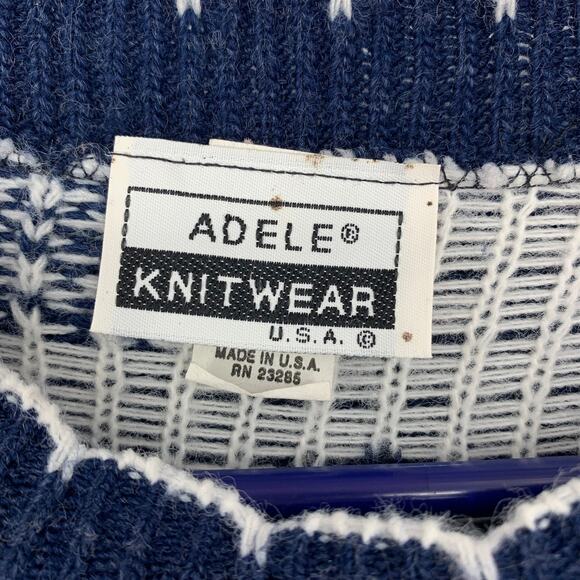 Adele Knitwear U.S.A. Vintage Christmas Snow Winter Scene Sweater Size L/XL - Picture 3 of 5